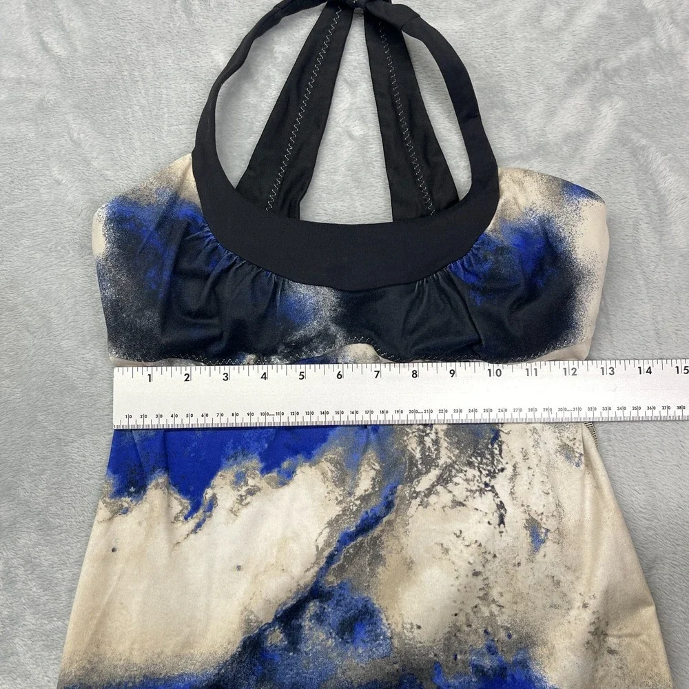 Lululemon Tank Top Womens XS Multi Shelf Bra Milky Way Fitness Scoop Me Up Crop‎